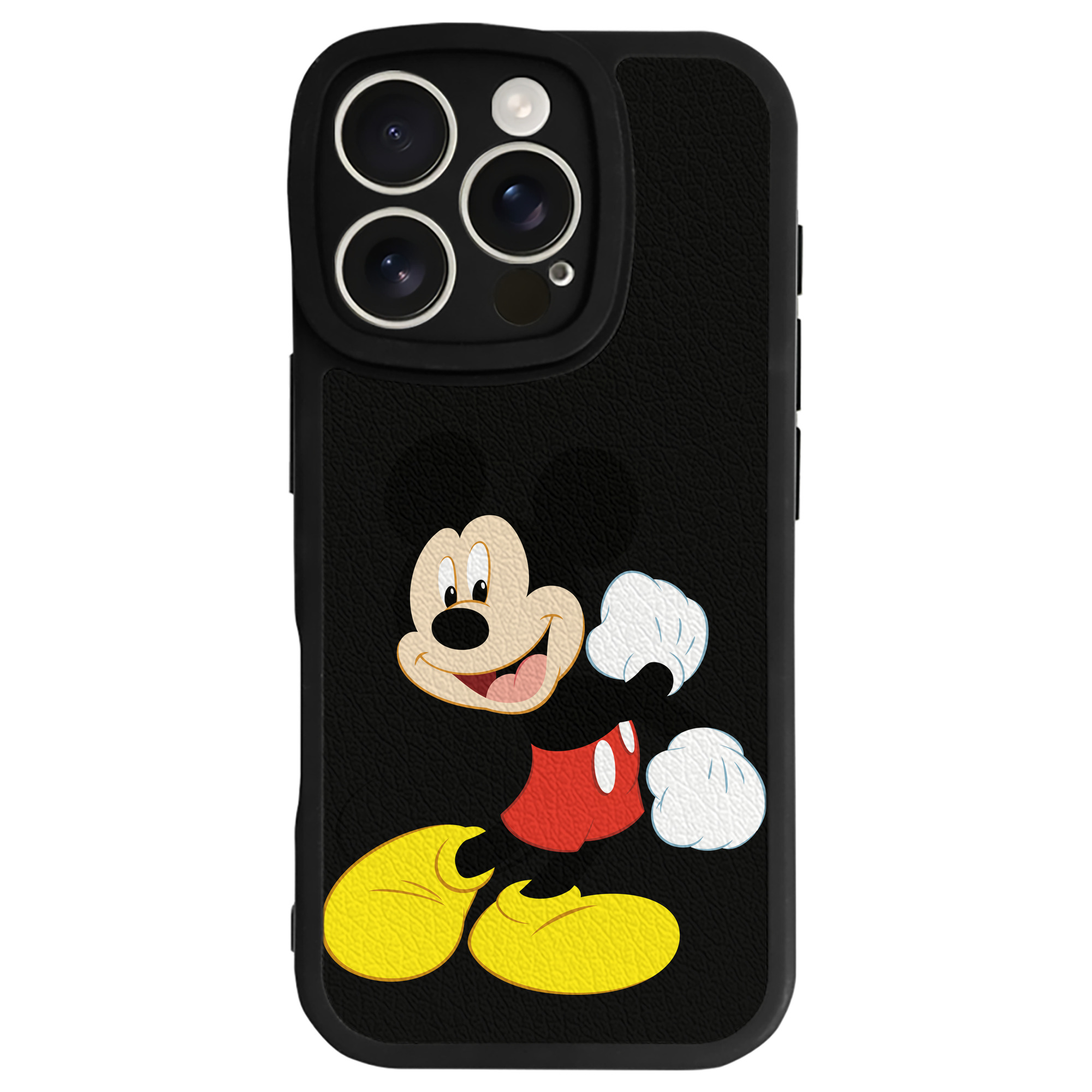 （画像用） ミッキーマウス Mickey Mouse 【iPhone 16シリーズ対応】シリコンスマホケース（レザー調） 材質：シリコン